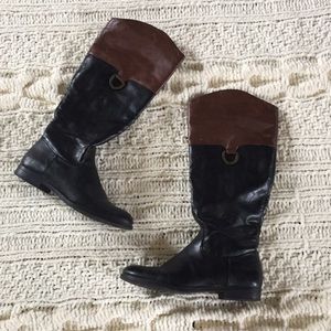 Faux leather boots
